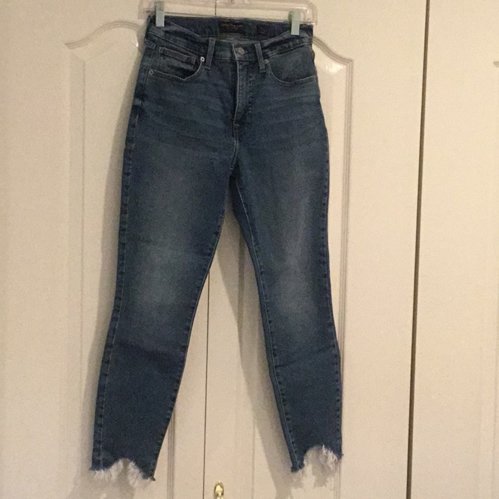 Lucky Brand Bridgette High Rise Skinny Ankle Jeans Raw Hem Womens Size 4/27